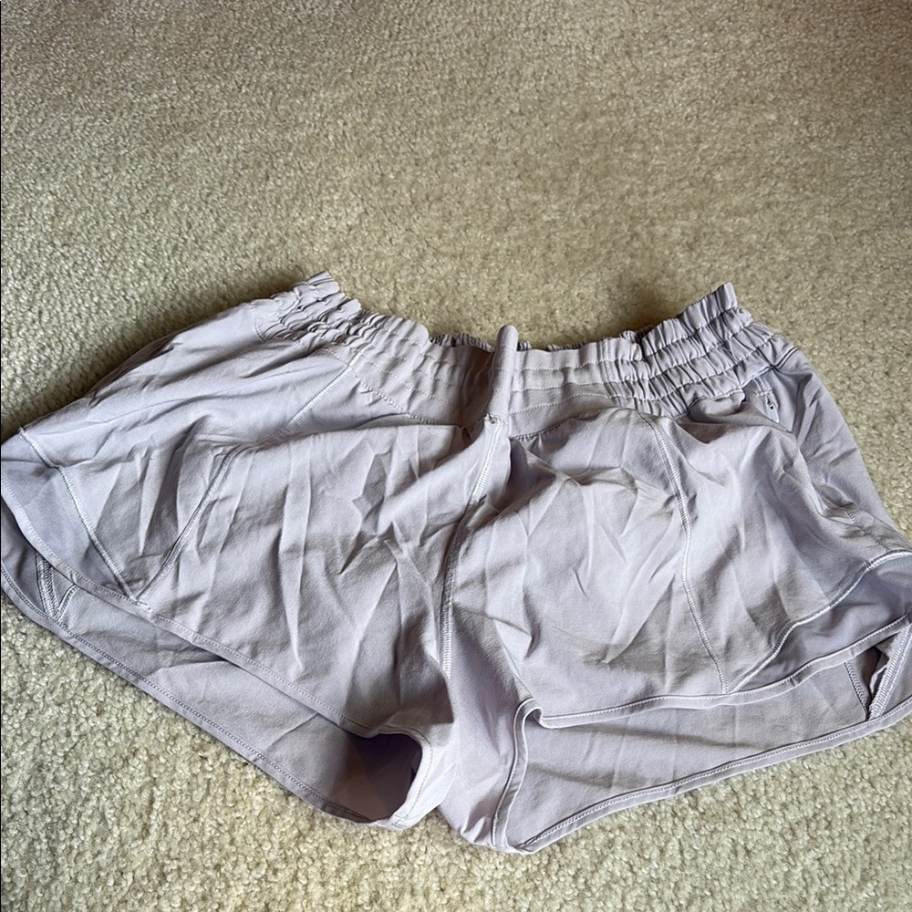 Lululemon Women's Light Purple/Gray Hottie Hot Shorts - Size 10